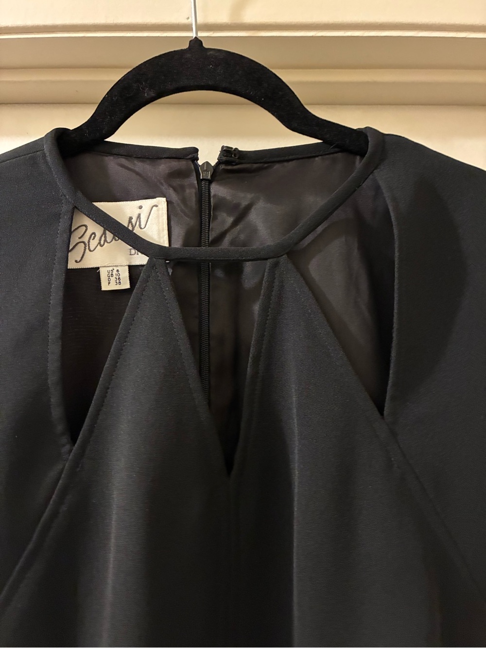 Scaasi 90s Mint Condition Black Cut Out Neck Dress